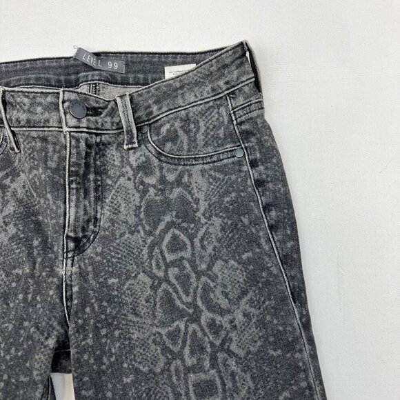 Level 99 Snake Print Gray Skinny Jeans Mid Rise Size 27 Waist - Picture 3 of 9